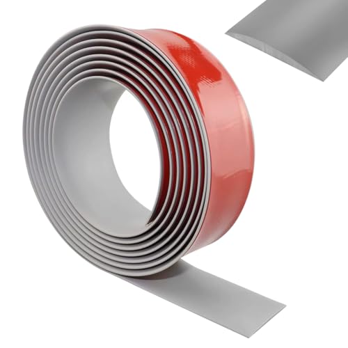 4cm breit übergangsprofil selbstklebend - übergangsleiste boden PVC abdeckleiste selbstklebend (grau 6M) von YNNHUDEEP