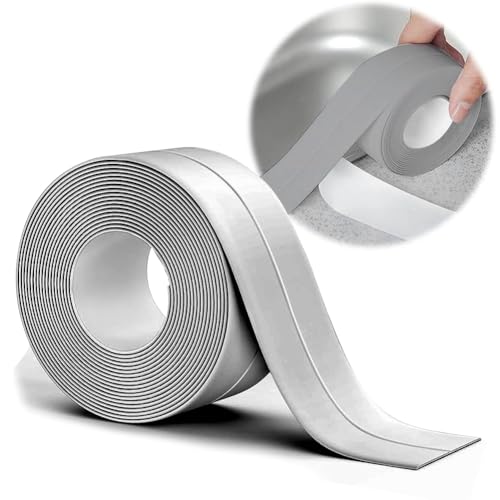 Weichsockelleiste Sockelleiste Selbstklebend Sockelleisten Grau - 16 x 16mm 20m PVC Flexible Knickleiste, Küchenabschlussleiste, für Badewannen, Badezimmer, Küche von YNNHUDEEP