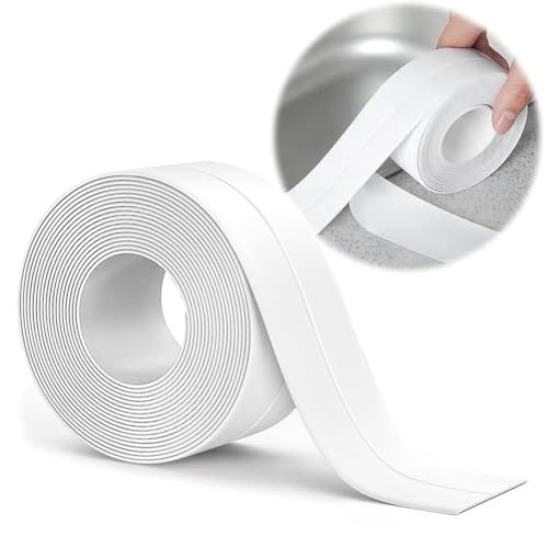 Weichsockelleiste Sockelleiste Selbstklebend Sockelleisten Weiß - 16 x 16mm 20m PVC Flexible Knickleiste, Küchenabschlussleiste, für Badewannen, Badezimmer, Küche von YNNHUDEEP