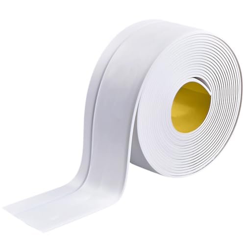 Weichsockelleiste Sockelleiste Selbstklebend Sockelleisten Weiß - 50 x 20mm 10m PVC Flexible Knickleiste, Küchenabschlussleiste, für Badewannen, Badezimmer, Küche von YNNHUDEEP