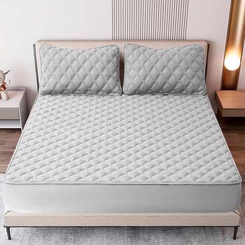 wasserdichte Matratzenauflage Matratzenschoner 90 x 200 - Grau Spannbettlaken Matratzenbezug Spannbettlaken Wasserdicht Tagesdecke Atmungsaktive Matratzenbezug Matratzen-Schutz Nässeschutz wasserdichte Matratzenauflage Matratzenschoner 90 x 200 - Grau Spannbettlaken Matratzenbezug Spannbettlaken Wasserdicht Tagesdecke Atmungsaktive Matratzenbezug Matratzen-Schutz Nässeschutz von YNNHUDEEP