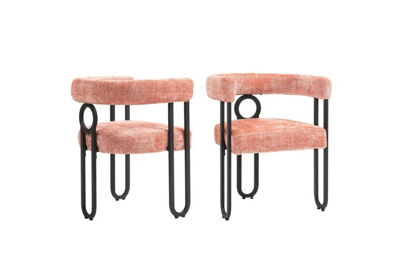 IDEASY Esszimmerstuhl (2 St) Modern Esszimmerstuhl, Lounge Chair Set mit runder Rückenlehne, Erhältlich in Wildleder oder PU, geeignet für Wohnbereich und Büro von IDEASY