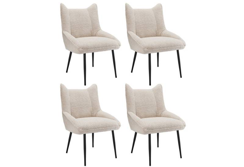 YNOFIT Esszimmerstuhl Eleganter Sessel(6St), gepolsterter Stuhl mit klappbarer Rückenlehne, Teddy Samt, Verdicktes Sitzkissen von YNOFIT