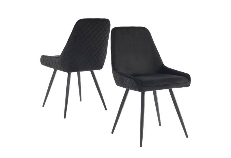 YNOFIT 4-Fußstuhl Küchenstuhl mit Rückenlehne(2 st), Ergonomischer, Metall Stuhlbeine, Polsterstuhl für Küche, Wohnzimmer, Schlafzimmer von YNOFIT