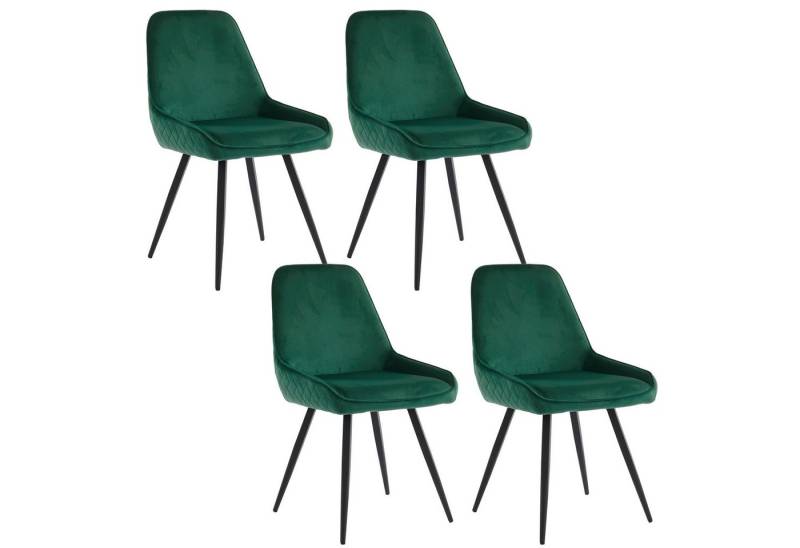 YNOFIT 4-Fußstuhl Küchenstuhl mit Rückenlehne(2 st), Ergonomischer, Metall Stuhlbeine, Polsterstuhl für Küche, Wohnzimmer, Schlafzimmer von YNOFIT