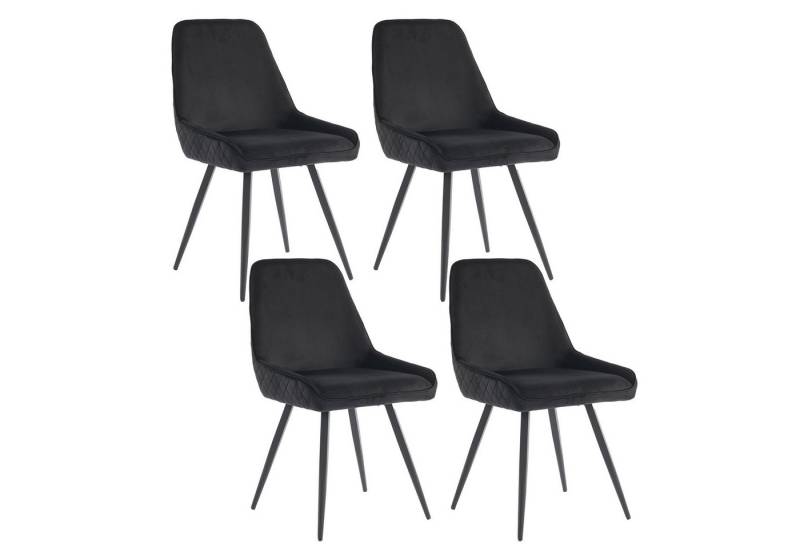 YNOFIT 4-Fußstuhl Küchenstuhl mit Rückenlehne(2 st), Ergonomischer, Metall Stuhlbeine, Polsterstuhl für Küche, Wohnzimmer, Schlafzimmer von YNOFIT