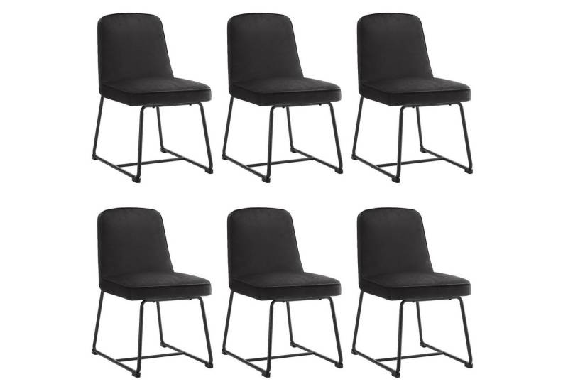 YNOFIT Esszimmerstuhl Küchenstuhl mit Schwarzes Metallgestell, Polsterstuhl(2/4/6St), mit Lehne, aus Samt, für Esszimmer/Wohnzimmer von YNOFIT