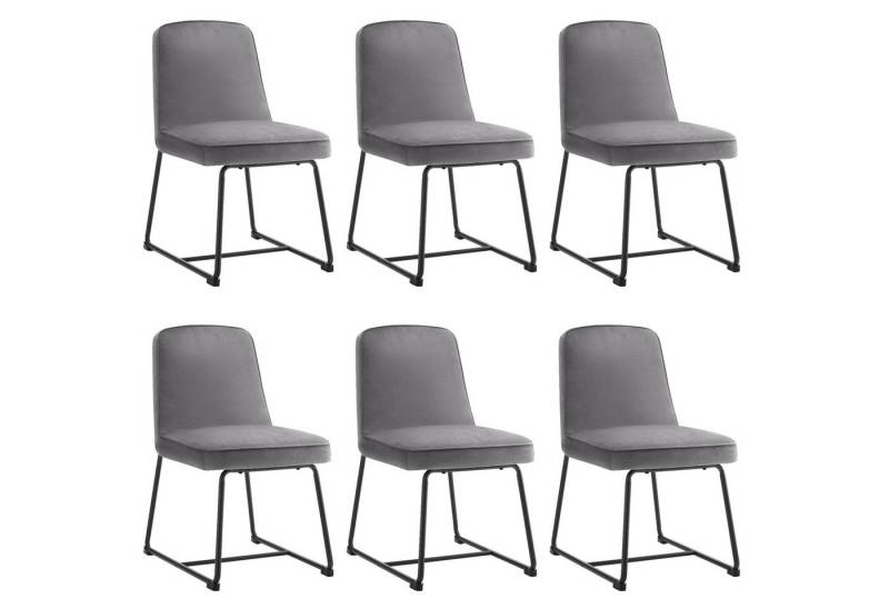 YNOFIT Esszimmerstuhl Küchenstuhl mit Schwarzes Metallgestell, Polsterstuhl(2/4/6St), mit Lehne, aus Samt, für Esszimmer/Wohnzimmer von YNOFIT