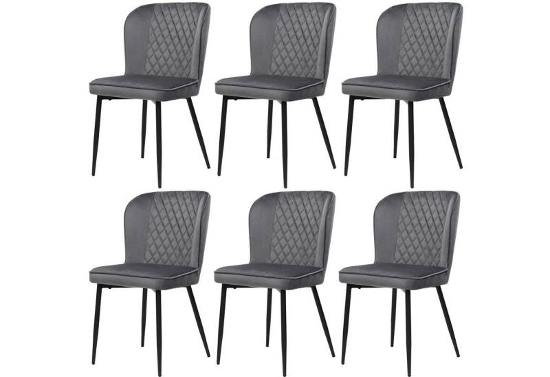 YNOFIT Polsterstuhl Küchenstühle(2/4/6St), Luxuriöser Sitzfläche aus Samt, Moderner Samt-Sessel für Wohnzimmer/Schlafzimmer/Büro von YNOFIT