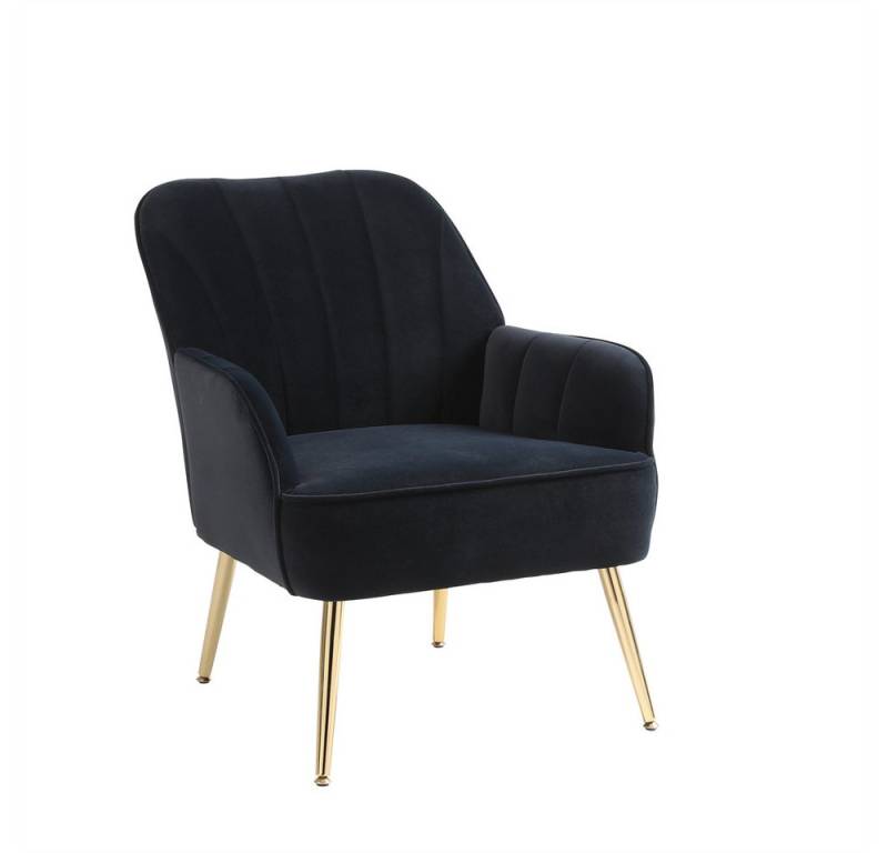 IDEASY Loungesessel Stilvoller Freizeitstuhl, Samtstoff mit Armlehnen, 1 Set (1 Stück) von IDEASY