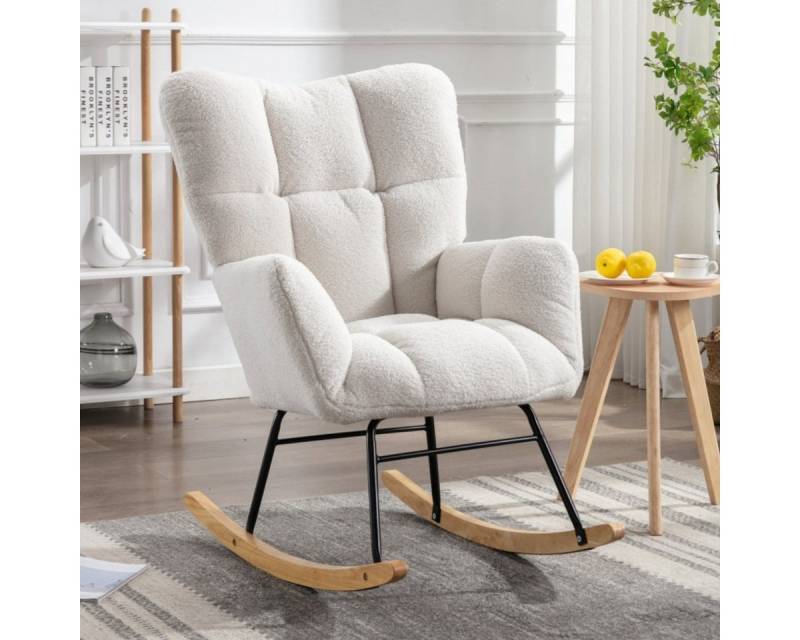 IDEASY Schaukelstuhl Stillsessel Relaxsessel Teddy-Schaukelsessel Schwingsessel Relaxstuhl, Relaxfunktion, das Baby ins Bett bringen, für Schlafzimmer Wohnzimmer von IDEASY