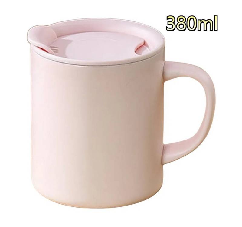 HEYHIPPO Thermobecher 380ml Kaffeebecher mit Henkel, Reise-Campingbecher mit Deckel, Auslaufsicherer Reisebecher aus Edelstahl, Coffee-to-go-Becher von HEYHIPPO