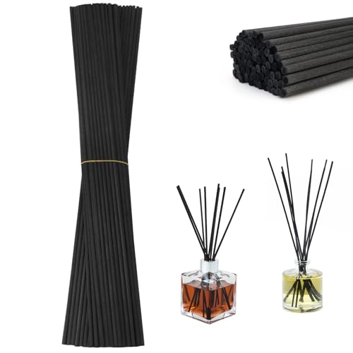 Duftstäbchen Rattanstäbchen für Raumduft Stäbchen Schwarz Duft Stäbe 40 cm x 4 mm 80 Stück Fragrance Duftstäbe Reed Diffuser Sticks Riechstäbchen Set für Deko Wohnzimmer Büro Bad (40cm x 4mm) von YNOYMO