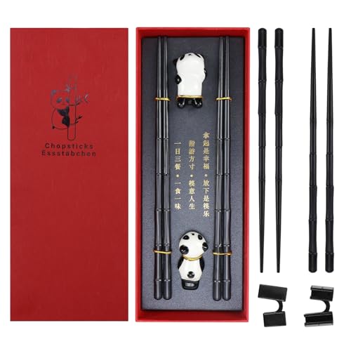 Essstäbchen Fiberglas Sushi-Stäbchen Set Chopsticks Wiederverwendbare Chinesische Stäbchen Spülmaschinenfest Rutschfeste Asia Stäbchen mit Halter Hilfe in Passenden Geschenkbox 2 Paar Essstäbchen Fiberglas Sushi-Stäbchen Set Chopsticks Wiederverwendbare Chinesische Stäbchen Spülmaschinenfest Rutschfeste Asia Stäbchen mit Halter Hilfe in Passenden Geschenkbox 2 Paar von YNOYMO