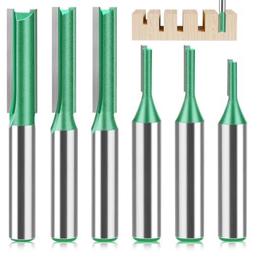 Fräser für Oberfräse Set Nutfräser 8mm Schaft 6 Stück Router Bits Holzfräser 3mm 4mm 5mm 6mm 7mm 8mm Nutenfräser Holzfräse Oberfräse Zubehör Fräsbohrer Bohrfräser für Holz Schneiden Nutfräsen von YNOYMO