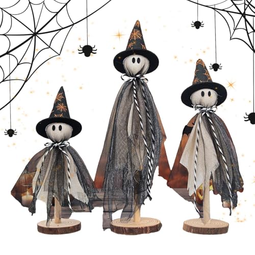 YNPQTDS Halloween Geisterdekoration, 3 Teile Gruselig Niedliche Deko, Deko Rustikale Holzskulptur Für Erwachsene Schreibtisch Tisch Home YNPQTDS Halloween Geisterdekoration, 3 Teile Gruselig Niedliche Deko, Deko Rustikale Holzskulptur Für Erwachsene Schreibtisch Tisch Home von YNPQTDS