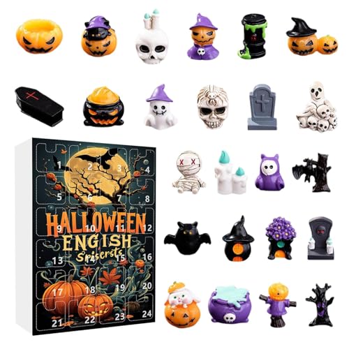 YNPQTDS Horror Figuren Countdown Kalender | 24 Tage Countdown Zum Fest,Gruselige Harzskulpturen Für Desktop TV Schrank KaminUnd Partydekoration von YNPQTDS