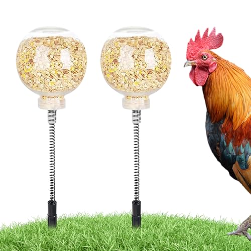 YNPQTDS Hühnerfutterautomat - 2 Hühnerfütterungsbehälter Mit Erdspieß,Beweglicher und nachfüllbarer Futterspender für Training im Stall mit Geflügel und Hahn im Garten oder YNPQTDS Hühnerfutterautomat - 2 Hühnerfütterungsbehälter Mit Erdspieß,Beweglicher und nachfüllbarer Futterspender für Training im Stall mit Geflügel und Hahn im Garten oder von YNPQTDS