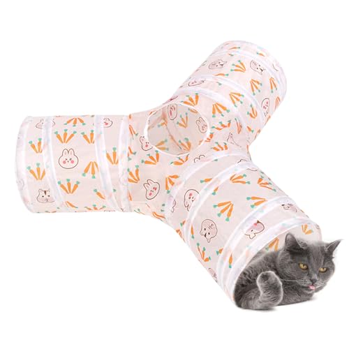 YNPQTDS Katzen Tunnel Röhre,3 Wege Faltbarer Kätzchen Tunnel Bett - Haustierzubehör, Guckloch Spielzeug für Kleinkatzen Hunde Kaninchen | Haustierzubehör Für Kleine Kätzchen Hunde Kaninchen Indoor von YNPQTDS