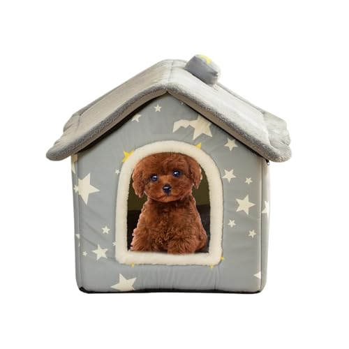 YNPQTDS Katzenhäuser für Wohnungskatzen,Hauskatzenhaus | Halbgeschlossene Kätzchenbetthöhle,40x35cm/15,75x13,78 Zoll überdachte Katzenbetten, weiches Winterhaus für Haustiere zum Ausruhen und Schlafen von YNPQTDS