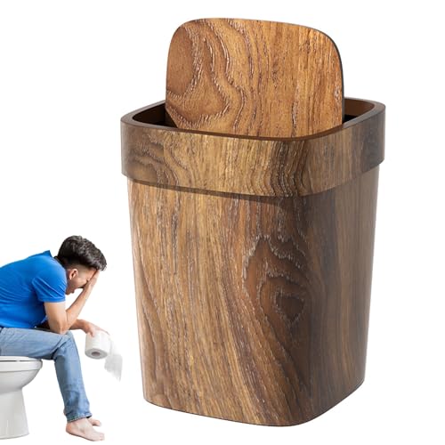 YNPQTDS Küchenabfalleimer 22.1x26.6cm Holzmüll Kann Rechteckiger Nachttisch Mülleimer Für Hauswirtschaftsraum Landhausstil Badezimmer Unter Waschbecken von YNPQTDS