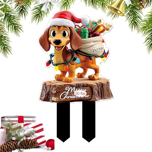 YNPQTDS Weihnachts-Rasenpfähle – Weihnachtsdekorationen für den Außenbereich, Hofschilder, 2D-flach, Acryl, Partyzubehör für Hinterhof, Pflanzgefäß, Weg, Terrasse, Rasen, Blumentopf YNPQTDS Weihnachts-Rasenpfähle – Weihnachtsdekorationen für den Außenbereich, Hofschilder, 2D-flach, Acryl, Partyzubehör für Hinterhof, Pflanzgefäß, Weg, Terrasse, Rasen, Blumentopf von YNPQTDS