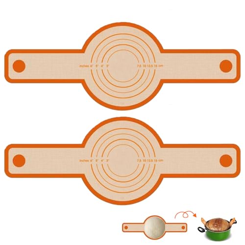 2 Stück Silikon-Brotschlinge für Dutch Oven, 21 cm Antihaft-Backmatte mit langem Griff, dickere wiederverwendbare Brotbackmatte, hitzebeständig bis 230 °C 2 Stück Silikon-Brotschlinge für Dutch Oven, 21 cm Antihaft-Backmatte mit langem Griff, dickere wiederverwendbare Brotbackmatte, hitzebeständig bis 230 °C von YNR