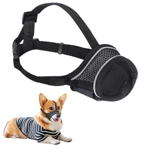 Maulkorb für Hunde, weiches Netzgewebe für mittelgroße Hunde, atmungsaktiv mit reflektierendem Band, Größe M Maulkorb für Hunde, weiches Netzgewebe für mittelgroße Hunde, atmungsaktiv mit reflektierendem Band, Größe M von YNR