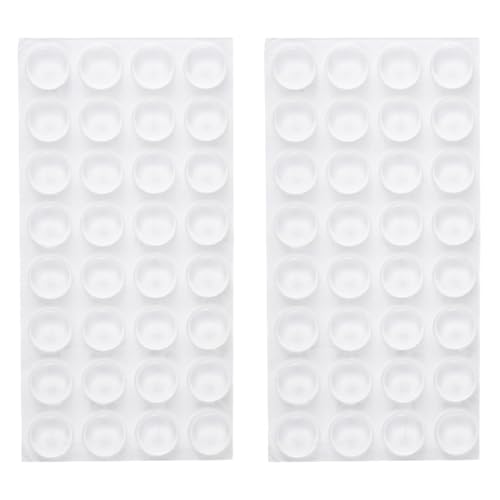 Transparente selbstklebende Gummi-Pads, 64 Stück, 12 x 4 mm, Silikon-Puffer-Pads für Schranktüren und Möbel Transparente selbstklebende Gummi-Pads, 64 Stück, 12 x 4 mm, Silikon-Puffer-Pads für Schranktüren und Möbel von YNR