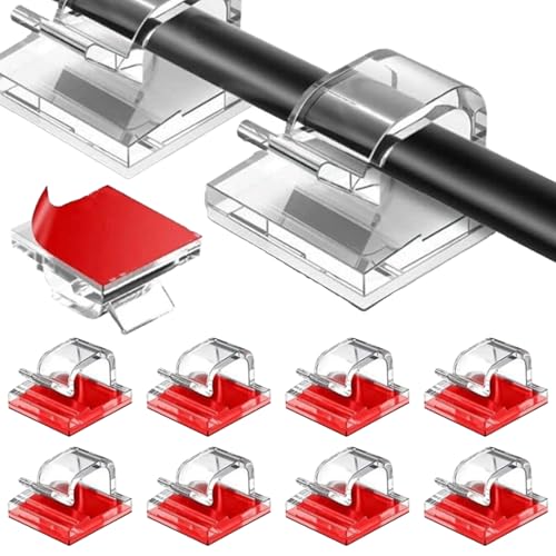 Transparente selbstklebende Kabelclips, 100 Stück große Kabelhalter-Clips für Kabelmanagement zu Hause und im Büro von YNR