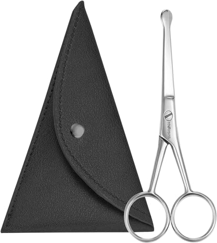 YNR Premium-Nasenhaarschere, abgerundete Spitze zum Trimmen kleiner Details, Gesichtshaar, Ohrhaare, Augenbrauen, 10 cm von YNR