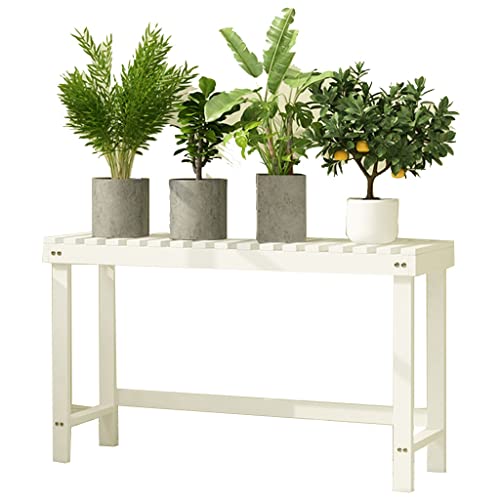 YNSHOP Weißer Blumenständer Aus Holz Mehrschichtiger Grünpflanzenständer Für Den Innenbereich Balkonstufen-Blumentopfregal Sukkulentenregal Gartenregal Kiefer (Color : Weiß, Size : 78x25x45cm) von YNSHOP