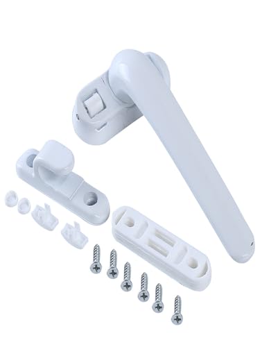 PVC Fenstergriffe Abschliessbar Aluminiumlegierung Universalgriff Diebstahlsicherung Türgriff Tür- und Griffschloss Schnalle Tür Fenster(White Right) von YNZUNMY