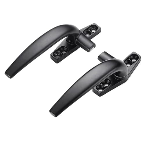 PVC Fenstergriffe Abschliessbar Links Rechts Griff Breite Aluminium Legierung Hand for Fenster Universal 15mm Zubehör(Black Left) von YNZUNMY