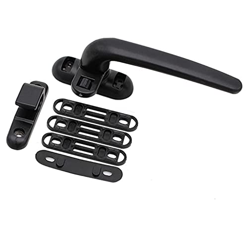 PVC Fenstergriffe Abschliessbar Schwarze Griffe Verdickte Altmodische Aluminiumlegierung 7-Griff-Schnallesperre Für Innen- Und Außenschwenktüren Fenster(Right Direction) von YNZUNMY
