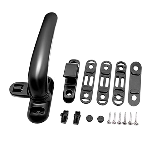 PVC Fenstergriffe Abschliessbar Universal Aluminium Legierung Fenster Griffe Mit Schloss Griff for Tür Schlafzimmer Wohnzimmer(Black Left) von YNZUNMY