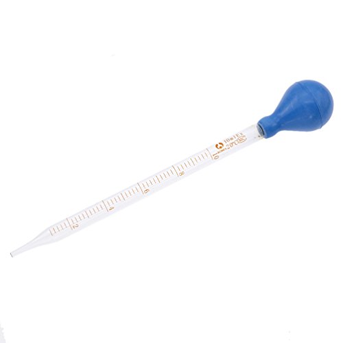 YNuth 10ml Glas Tropfpipette mit blauer Gummikappe Skala für Flüssigkeiten Ätherische Öle von YNuth