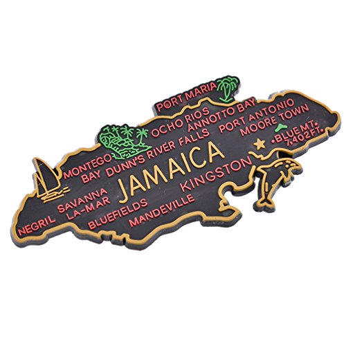 YNuth Kühlschrankmagnet Pinnwandmagnet Magnettafel Jamaika Landkarte Farbig Deko von YNuth