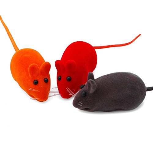 YO-HAPPY 5pcs Maus Katze Kätzchen Spielen Spielzeug Pelzige Falsche Mäuse Ratte Quietschen Geräusch Geräusch Lustige Neu von YO-HAPPY