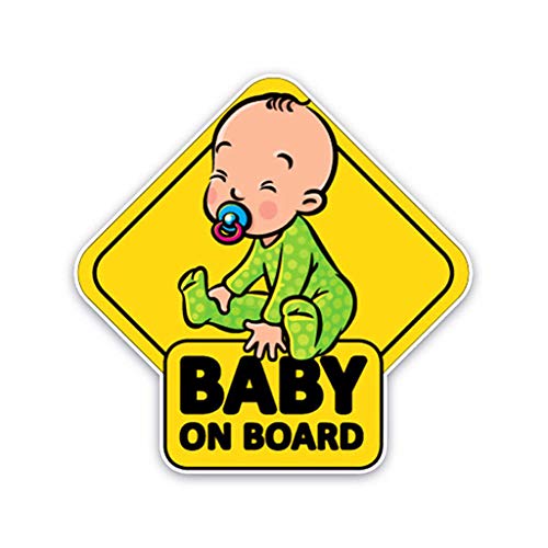 YO-HAPPY Baby On Board Aufkleber Reflektierende Fahrzeugautoschilder Warnaufkleber für Fahrer von YO-HAPPY