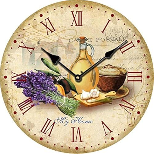 YOAI Wanduhr Küchenuhr Antik Nostalgie Rustikale Landhaus Quarz ohne Tickgeräusche Küchenuhr 30CM / 12 Zoll von YOAI