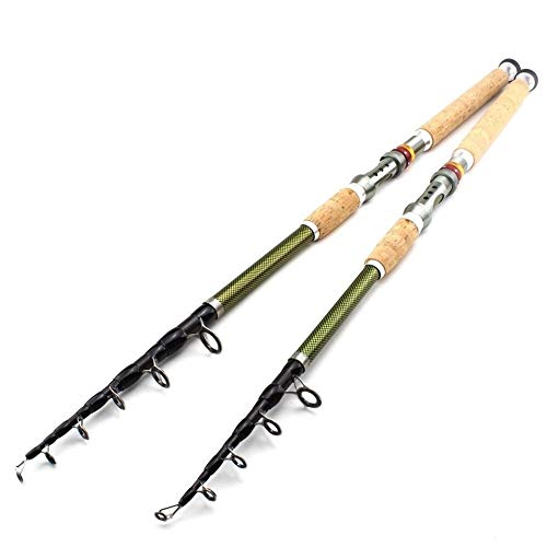 YOBAIH Teleskoprute 2.1m 2.4m 2.7m 3.0m 3.6m Teleskop Angelrute Carbon-Holzgriff Spinnrute Extra Heavy Karpfenangeln Pole Sea Tackle Angelruten (Size : 3.6M) von YOBAIH