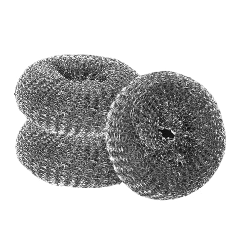 YOBOKO Hand-Geschirrreiniger Edelstahl Schrubber Metall Scheuerschwämme Stahlwolle Pads Hochleistungs Reinigungsbürste Die Küche Edelstahl Besteckbürste Topfbürstenreiniger 3 Pack (Steel Brusher) von YOBOKO