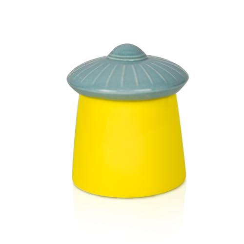 UFO Buttertopf mit Wasserdichtungsdeckel, Keramik-Butterbehälter für frische streichbare Butter, einzigartige Butterdose für Küchenarbeitsplatte, lustige und funktionale Küchendekoration von YOBRO