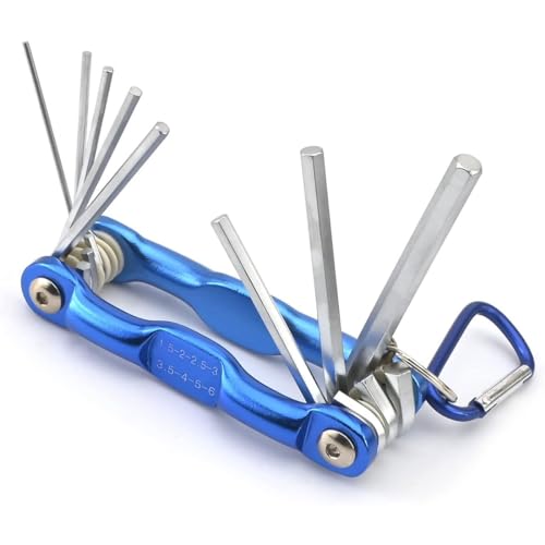 YOCDNOV 1 pcs teiliges Klapp-Inbusschlüssel-Set – professioneller Innensechskant – metrischer Inbusschlüssel-Satz mit Schlüsselring für Reparatur und Montage von YOCDNOV