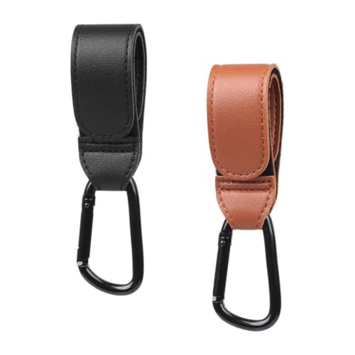 YOCDNOV 2 Stück Kinderwagen Haken Clips- Buggy-Clips Träger Kinderwagen Haken,Kinderwagen Haken für Taschen,Rucksack Schwarz,geeignet für Rucksäcke, Geldbörsen, Geldbörsen usw. (Schwarz) von YOCDNOV