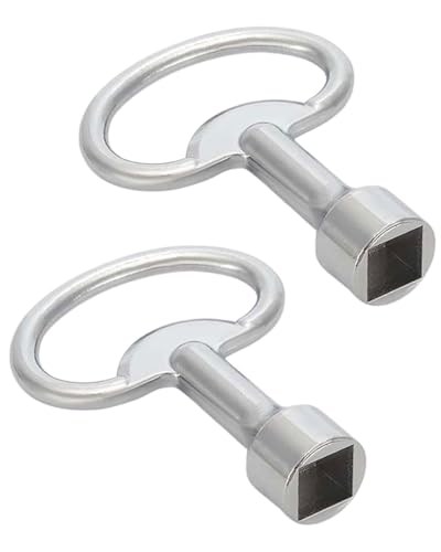 YOCDNOV 2 Stück Vierkantschlüssel - Vierkantschlüsselhahn 8 mm, Schaltschrankschlüssel Allzweckschlüssel Heizungsentlüftungsschlüssel für Gas-Wasserzähler-Box(Silber) von YOCDNOV