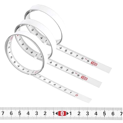 YOCDNOV 4 Stück Selbstklebendes Maßband 1m Metrisches- zum Aufkleben, Maßband zum Aufkleben Maßband Selbstklebend Metall,für Zimmerei Werkbänke Tische Theken Wände von YOCDNOV