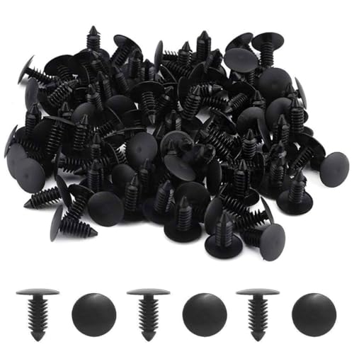 YOCDNOV 50 Stücke Befestigungsclips- 8mm Auto Stoßstange Kunststoff Niet Verschluss Retainer Trim Push Pin Clip Schwarz für Auto(Schwarz) von YOCDNOV