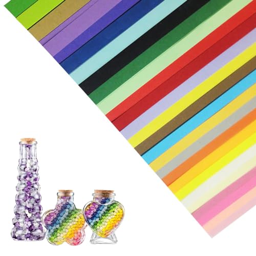 YOCDNOV 540 Stück Origami-Papierstreifen – Origami-Sterne, doppelseitige Papierstreifen, Stern-Kunst-Dekorationen, für Schulhandwerk (27 Farben) von YOCDNOV